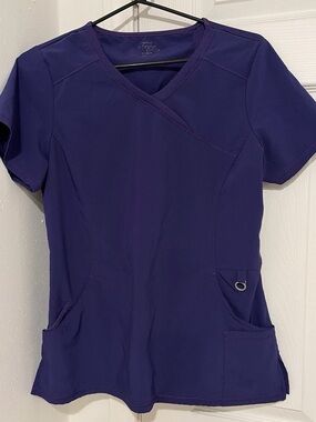 Cherokee Purple V-Neck Short Sleeve Scrub Top
